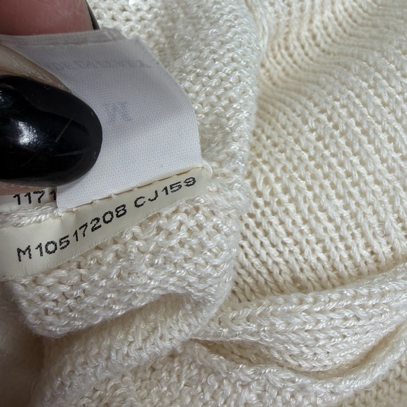 Brunello Cucinelli Womens Linen Silk Sweater Sequin Layered Tunic Cream Luxury M - Picture 5 of 14